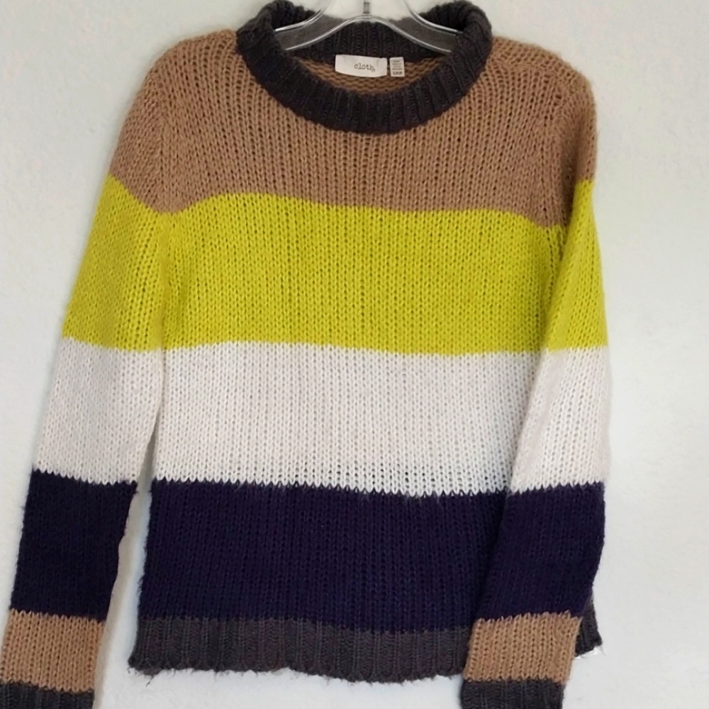 Chunky Sweater In Stripe Semi Chunky by Cloth Size Small